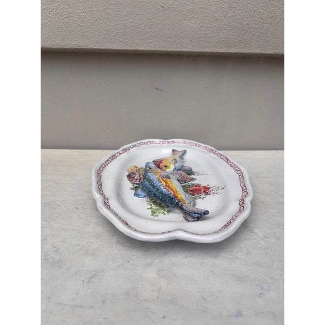 1950s Mid-Century Majolica Palissy Fish Sealife Platter Vallauris For Sale - Image 5 of 7