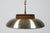 1970s Danish Modern Brushed Aluminum & Amber Glass Saucer Pendant For Sale - Image 4 of 7