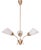 Mid-Century Chandelier in Brass and Frosted Glass, Czech, 1950s For Sale