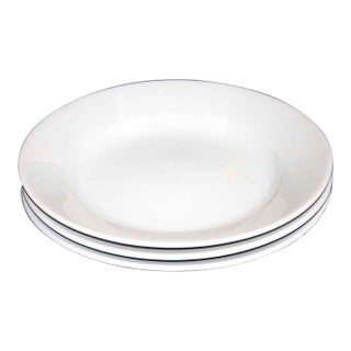 Apilco Classic Whiteware Porcelain Bread Plates Made in France - Set of 3 For Sale