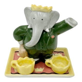 Vintage Babar Elephant Miniatuare Tea Set For Sale