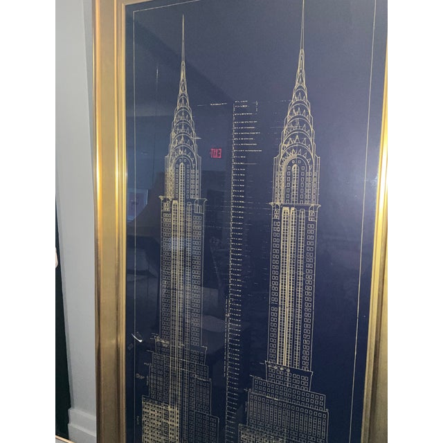 Chrysler building blueprint from 43rd street elevation and rear perspective before construction. Completed in 1930....