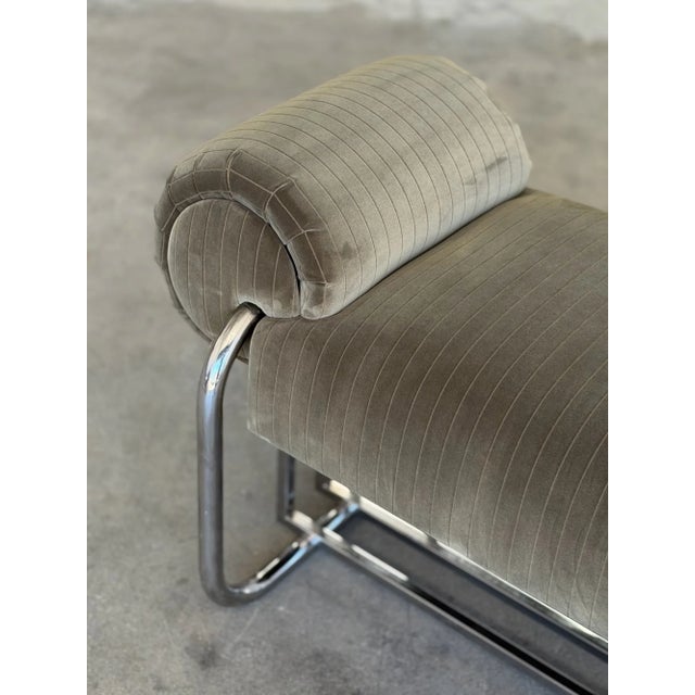 1990s Chrome Tubular Bauhaus Bench For Sale - Image 9 of 18