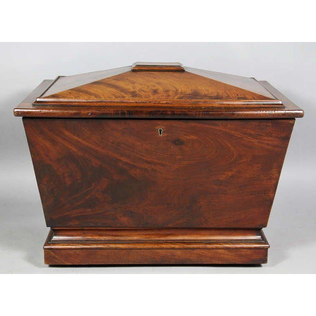 Regency mahogany wine cooler. Sarcophagus form.