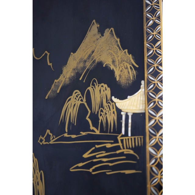 Pair of Chinese Black Lacquer Wall Art Panels For Sale - Image 12 of 13