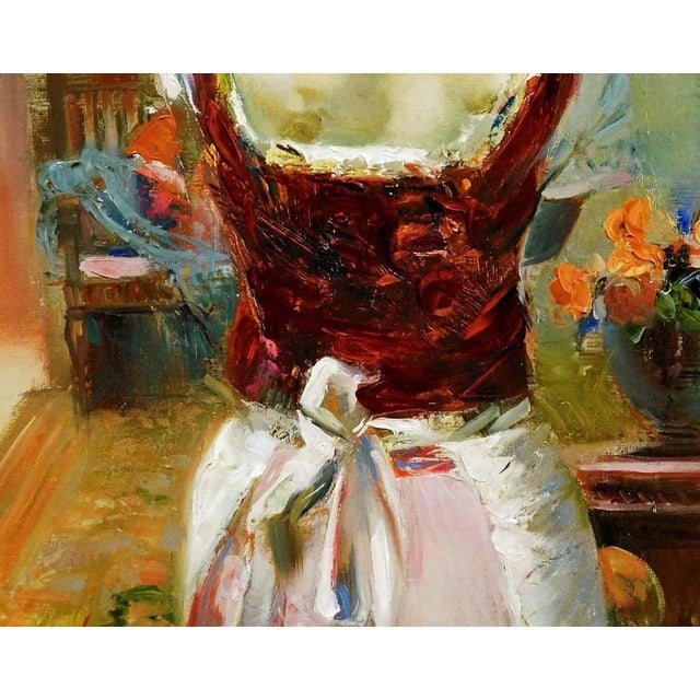 2010s Pino "Isabella" on Canvas Hand Signed & Embellished W/ Custom Frame For Sale - Image 5 of 9