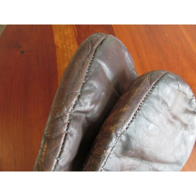 Antique 1930s Custom Made Leather Thumbless Boxing Gloves With Wooden Inserts For Sale - Image 9 of 13