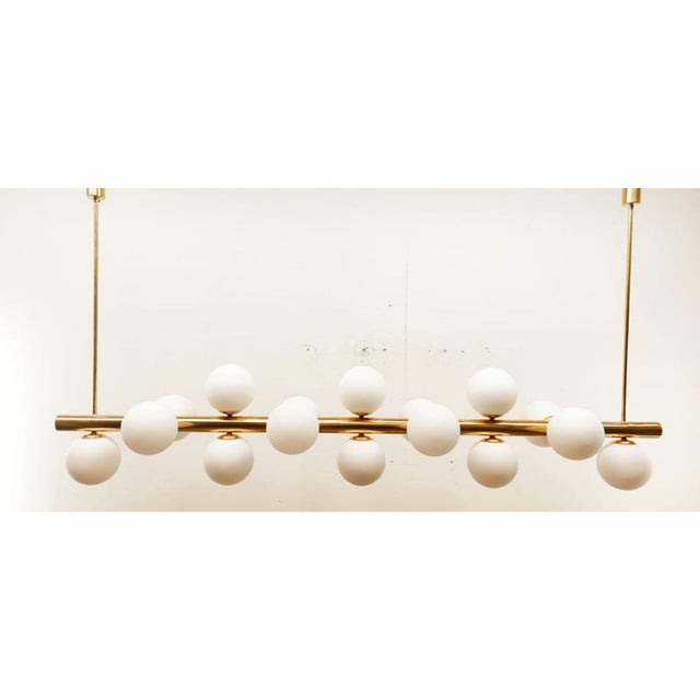 Sputnik Brass Suspension with 16 Glass Shades For Sale - Image 17 of 17