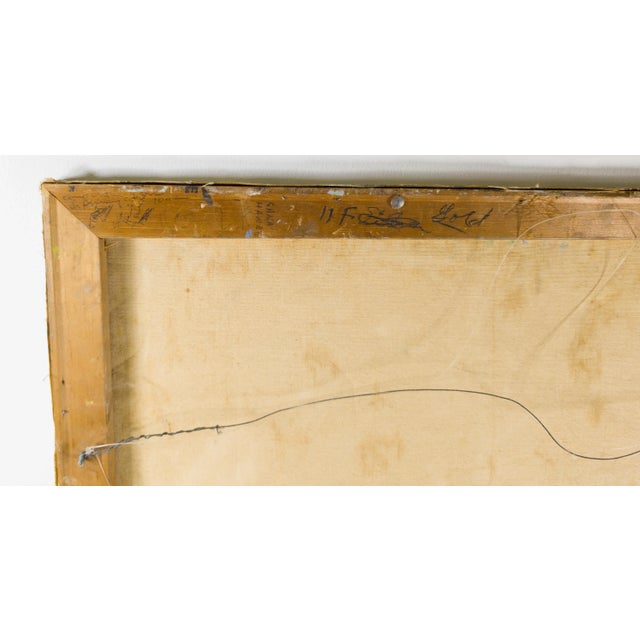 Mid-Century Modern Geometric Abstract Oil on Canvas by Sara Harris For Sale - Image 11 of 11