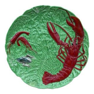 French Majolica Lobster Platter Choisy Le Roi Circa 1930 For Sale