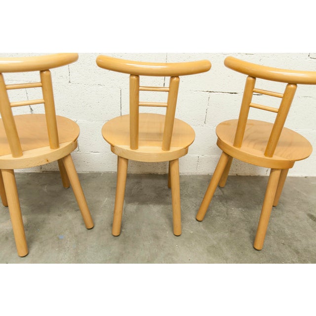 Minimalist Chairs in Light Wood, Italy, 1980s, Set of 3 For Sale - Image 18 of 18