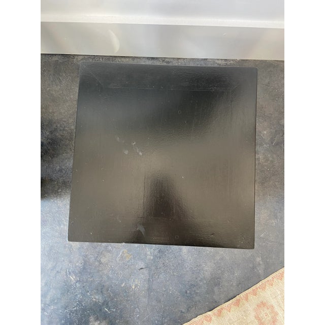 Wood Late 20th Century Vintage Curved Leg Black Stool For Sale - Image 7 of 8