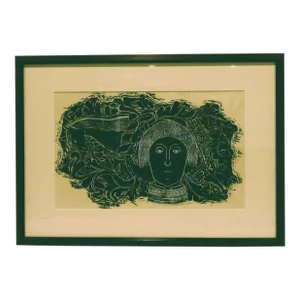 Framed 1967 Ashford St Mary the Virgin Church Brass Rubbing County Kent England