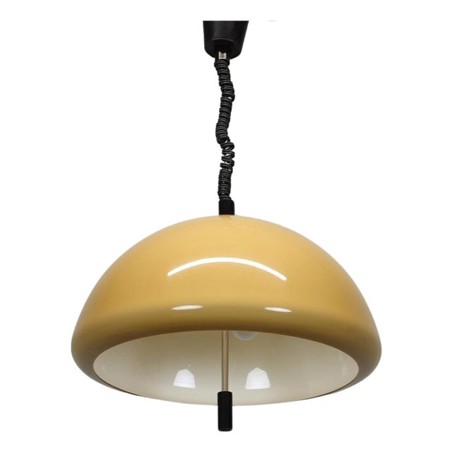 Mid-Century Adjustable Plastic Pendant Lamp attributed to Meblo Guzzini, Italy, 1970s For Sale