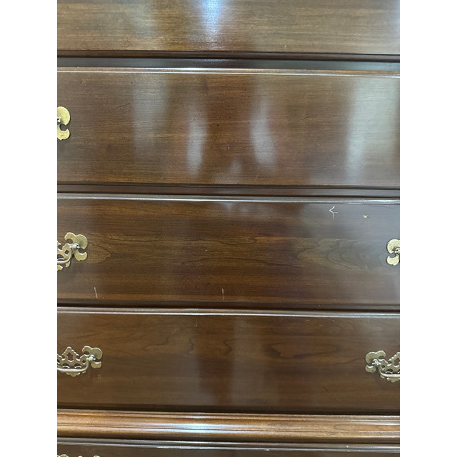 Wood Ethan Allen Georgian Court Cherry Highboy For Sale - Image 7 of 10