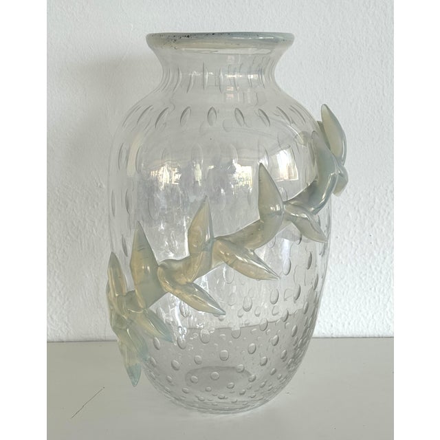 1990s Italian Murano Glass Vase with Air Bubbles and Glass Garland, 1990s For Sale - Image 5 of 18