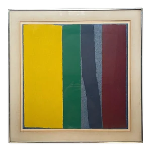 1969 Natvar Bhavsar Color Field Abstract Screenprint - Listed Indian Artist