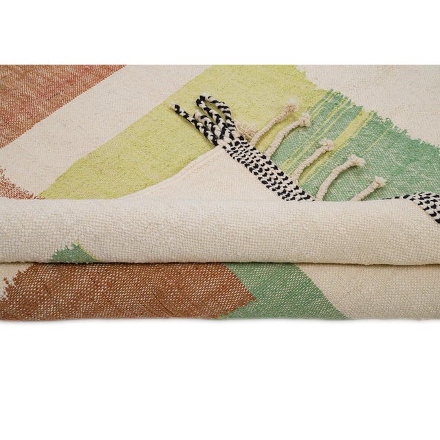 Contemporary Moroccan Flatweave Wool Rug by Azele Studio For Sale - Image 3 of 10