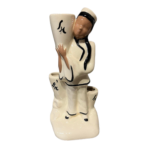 Vintage Mid Century Modern 1950s Asian Figurine Planter Vase California Pottery Ho Jai