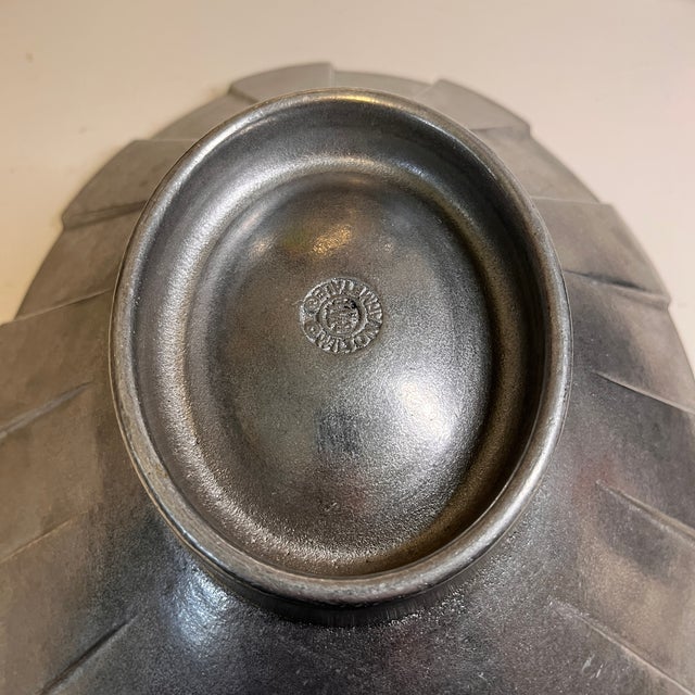 Vintage Wilton Armetale Faceted Salad Bowl For Sale - Image 4 of 4