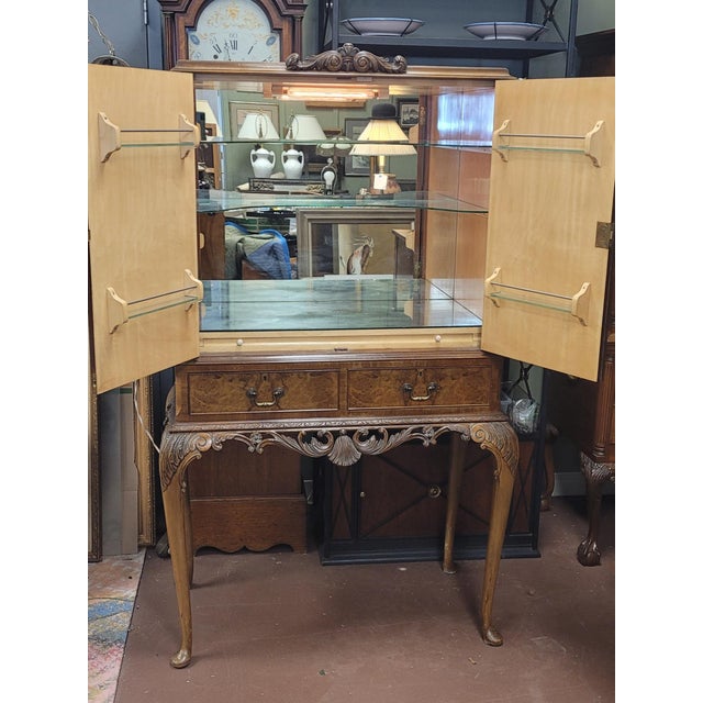 Antique Georgian English Burlwood Bar For Sale - Image 14 of 17