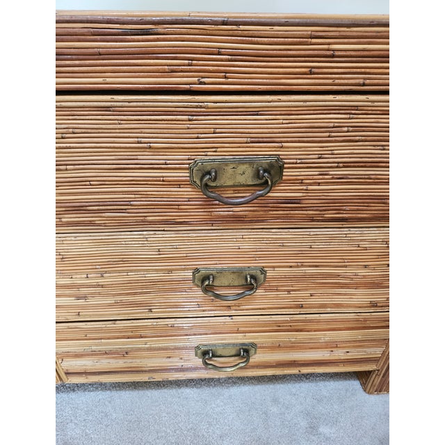 Vintage Pencil Reed Waterfall Double Dresser For Sale - Image 10 of 18
