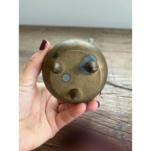 Chinese Vintage 1970s Chinese Brass Tripod Censer Incense Burner For Sale - Image 3 of 5