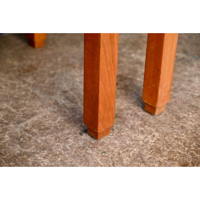 Brutalist French Armchairs in Elm and Straw, 1970s, Set of 3 For Sale - Image 10 of 17