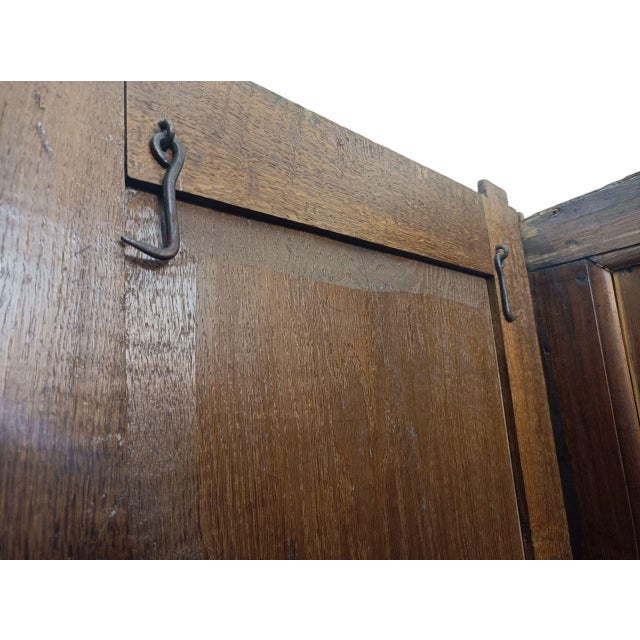 Wood Antique Oak Baroque Armoire Wardrobe, Northern Europe, 1730 For Sale - Image 7 of 18