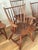 Rustic Mid 20th Century Set of 4 Rustic Solid Wood Windsor Style Dining Chairs by Hunt Furniture For Sale - Image 3 of 11