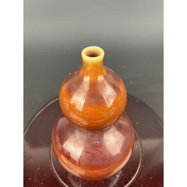 Chinese Early 1900s Chinese Porcelain Vase Qing Yongzheng Marked Flambé Glaze Porcelain Double-Gourd Vase For Sale - Image 3 of 5