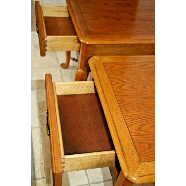 Wood 1990s Vintage Bernhardt Furniture Side Tables Matching Set Drawer - a Pair For Sale - Image 7 of 10