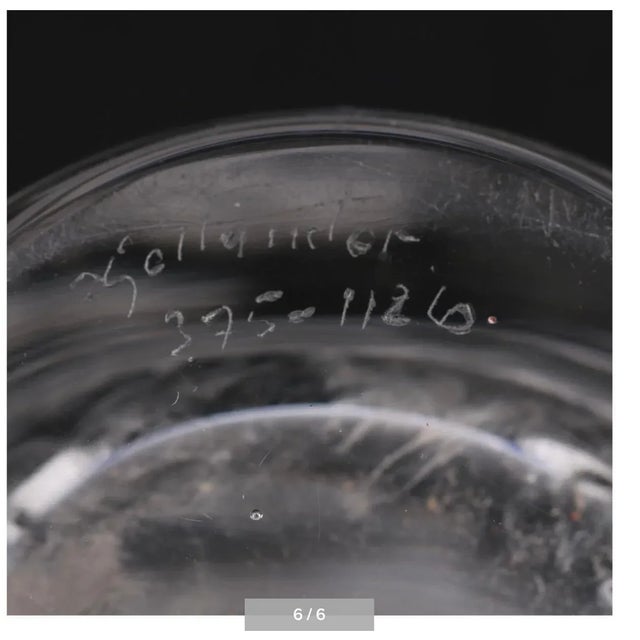 Circa 1920 Signed Lars Kjellander Swedish Nude Lady With Flowers Engraved Glass Vase For Sale - Image 4 of 6