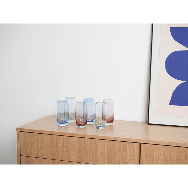 Vintage Italian Colourful Glasses, 1980s, Set of 6 For Sale - Image 6 of 7