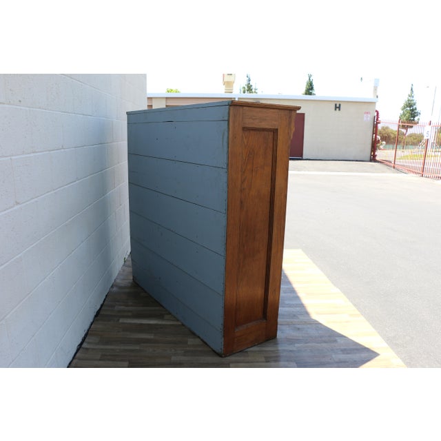 Antique 60-Drawer Solid Oak Apothecary Cabinet | Ventura County Workshop Cabinet For Sale - Image 12 of 18