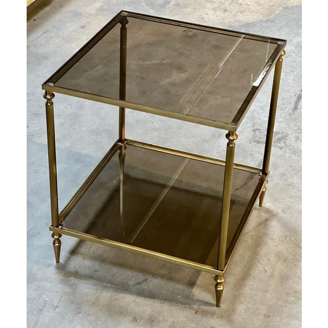 Mid-Century French Brass Lamp Table, 1965 For Sale - Image 13 of 16