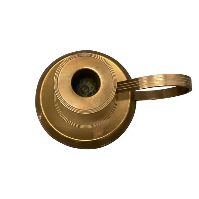 1950s Pair of Brass Candlesticks, Europe 1950s For Sale - Image 5 of 6