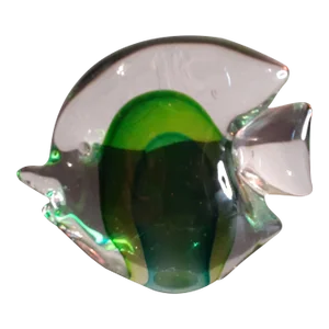 1980s Green Art Glass Figurine