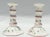 Early 20th Century Pair Antique French Faience Pink & White Rose Candlesticks Candle Holders For Sale - Image 5 of 9