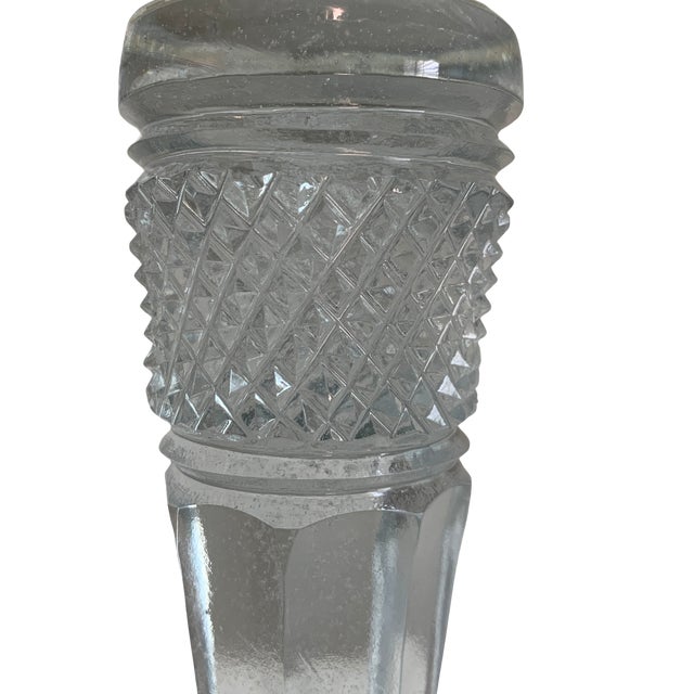 Transparent Early 20th-Century Eastern European Hand-Cut Crystal Starburst Pedestal Compote Centerpiece For Sale - Image 8 of 15