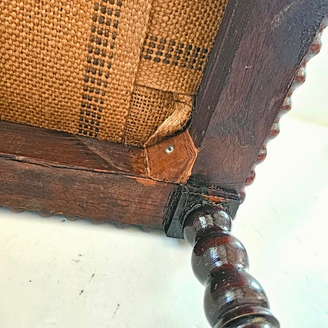 Late 19th Century Jacobethan Revival Miniature Striped Spool Bench For Sale - Image 12 of 18
