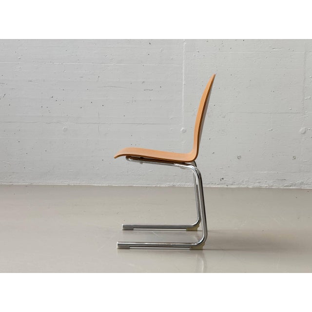 Stackable Cantilever Chairs in Beech and Chrome, 1990s For Sale - Image 15 of 17