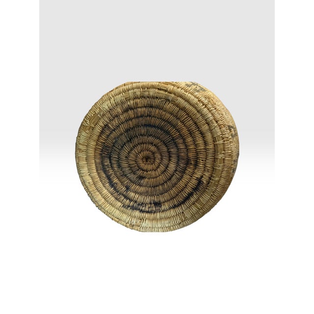 Museum Quality 17” Created in the Style of Native American Polychrome Olla Basket - Dual Register For Sale - Image 13 of 13