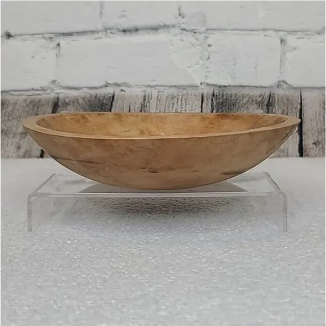 1930s Mid-Century Modern Wooden Medium Hand Carved Dough/Salad Bowl For Sale - Image 5 of 12
