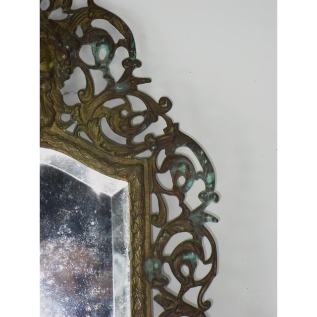 1900s Beveled Mirror Bacchus in Gilded Bronze Victorian Figural For Sale - Image 14 of 18