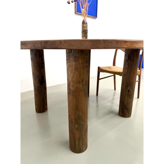Constructivist Round Table in Walnut, 1950s For Sale - Image 17 of 18