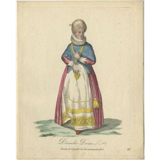 Lady from Denmark, 1805, Engraving on Paper For Sale
