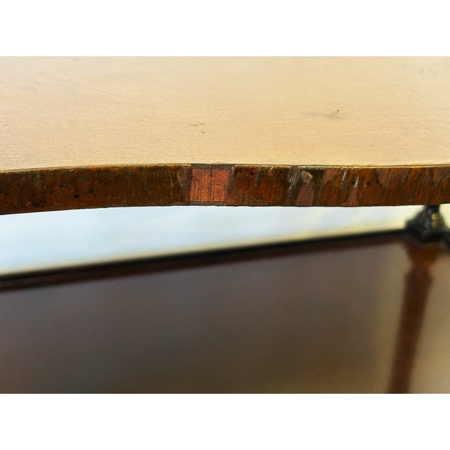 Vintage Regency Style Wood Three Tiered Library Side Tables on Casters- A Pair For Sale - Image 17 of 18