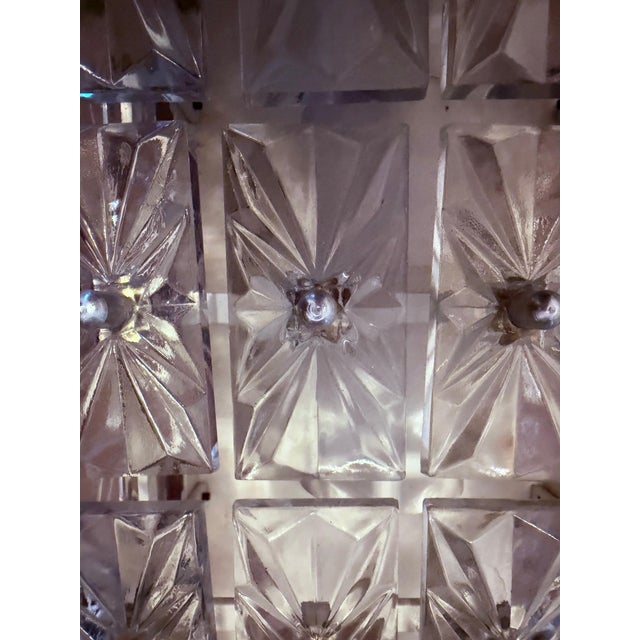 Metal 1960s Mid Century Modern Crystal East German DDR Veb Narva Leuchten Wall Lamps - a Pair For Sale - Image 7 of 15