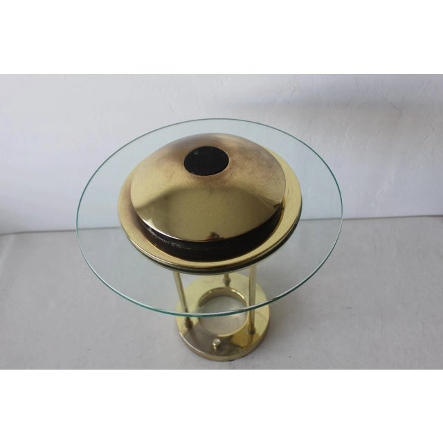 1980s Robert Sonneman Style "Saturn" Brass Finish Desk Lamp For Sale - Image 5 of 12